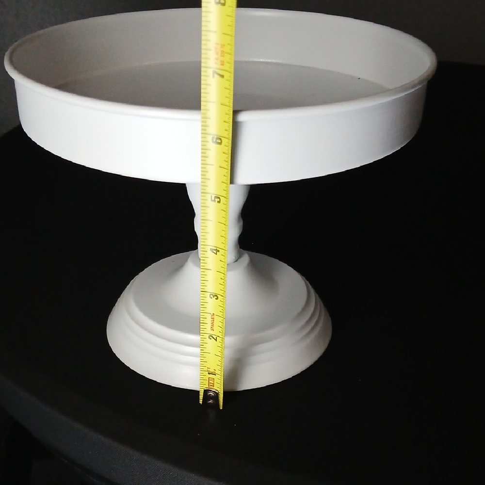 White Metal Pedestal Cake Riser / Stand 8 Inch Diameter - Picture 5 of 6